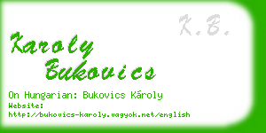 karoly bukovics business card